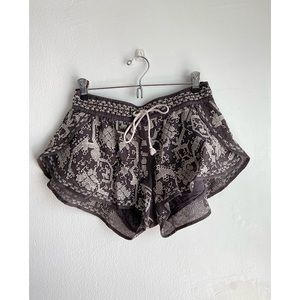 Gray Embroidered Shorts